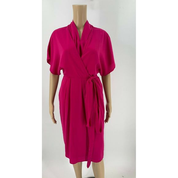 ASOS Kimono Wrap Dress Siz 4 Pink Short Sleeve - Picture 2 of 11